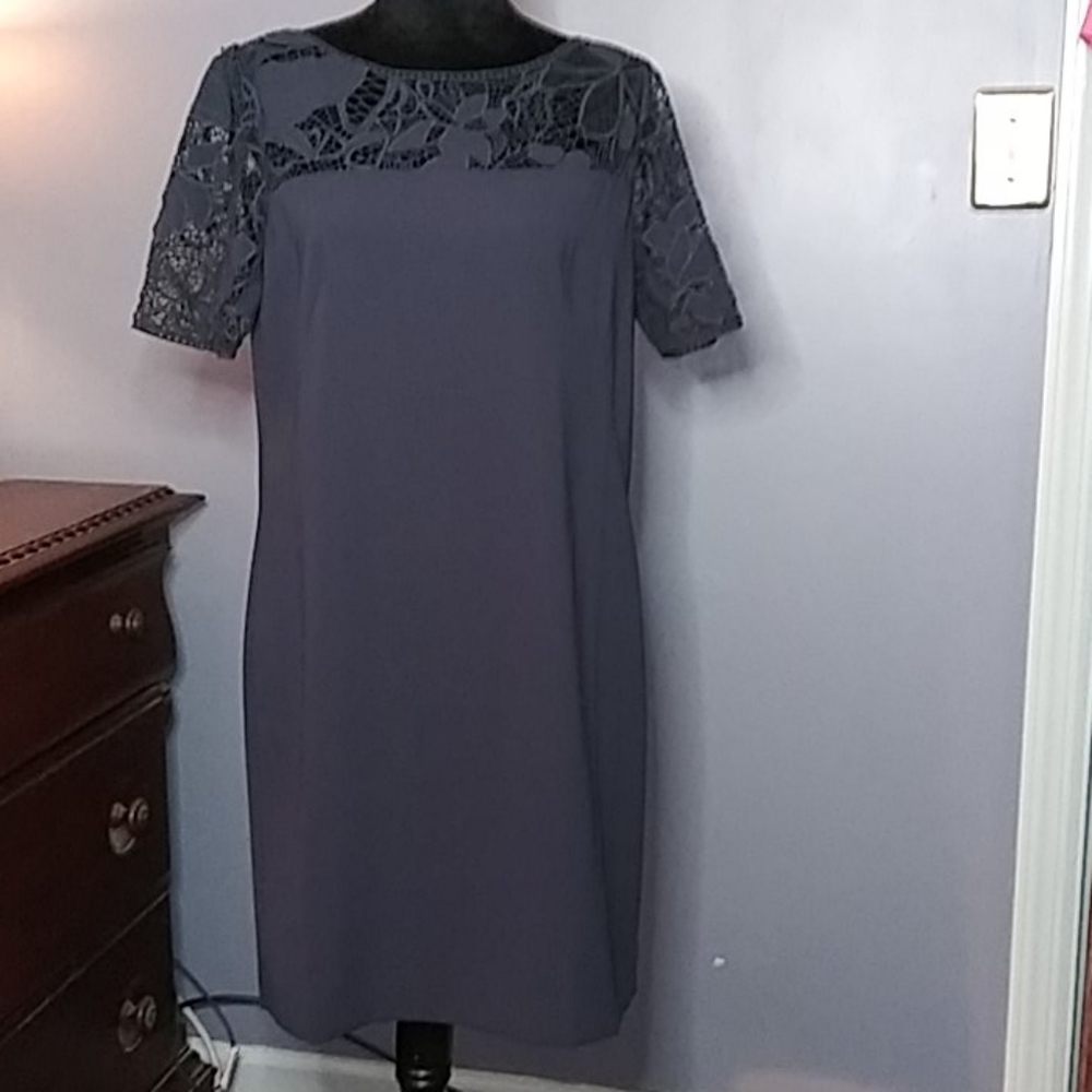 Ann Taylor Crocheted Yoke Party Dress 10P Sheath